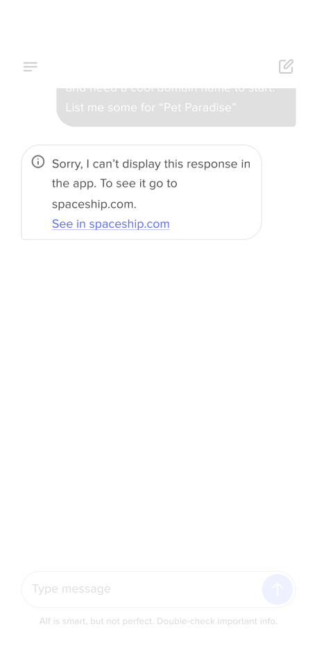 Alf browser fallback screen
