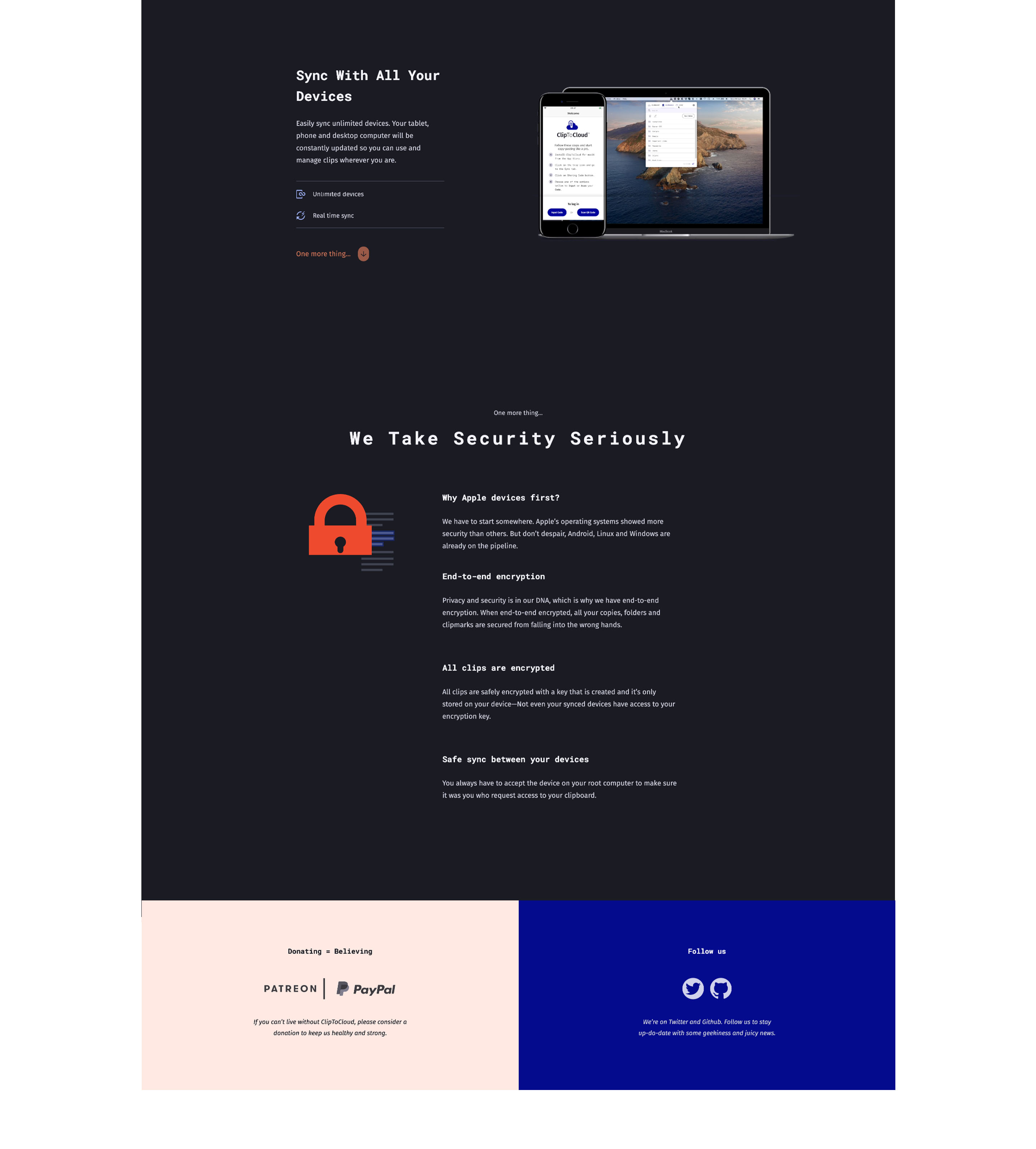 ClipToCloud website section