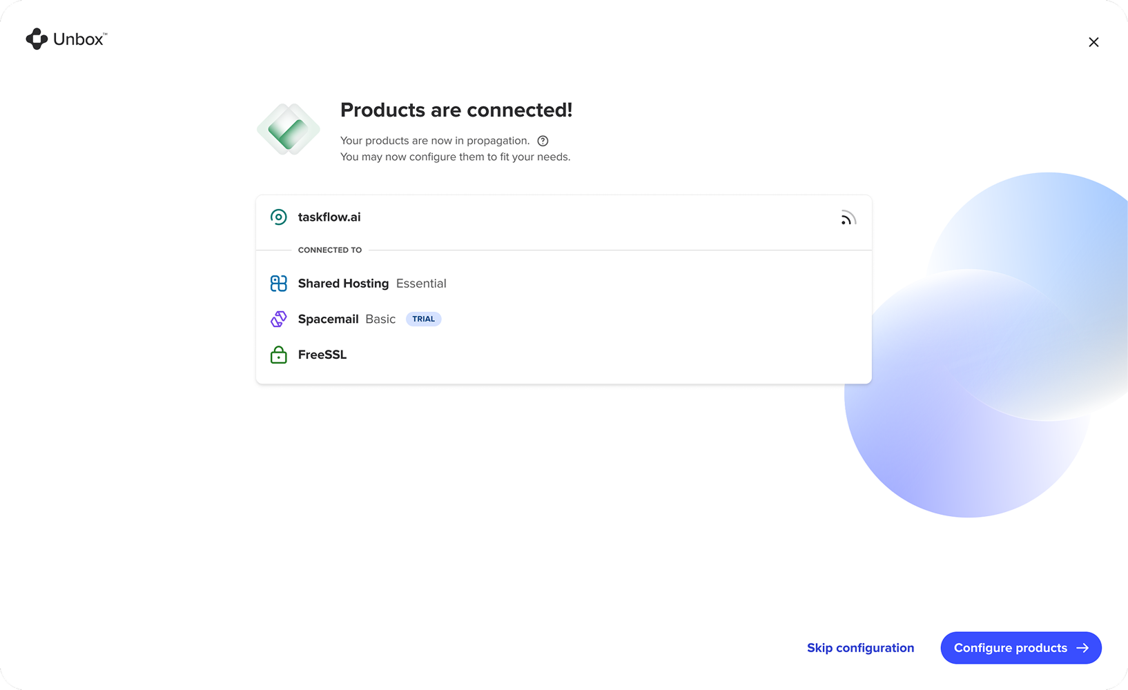 Unbox onboarding step 5