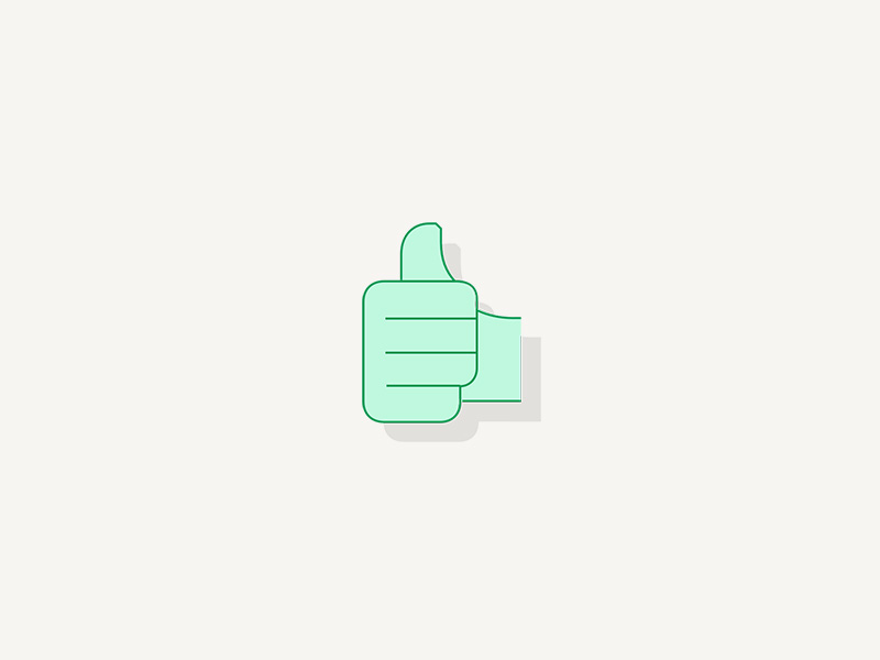 Illustration — approved thumbs up