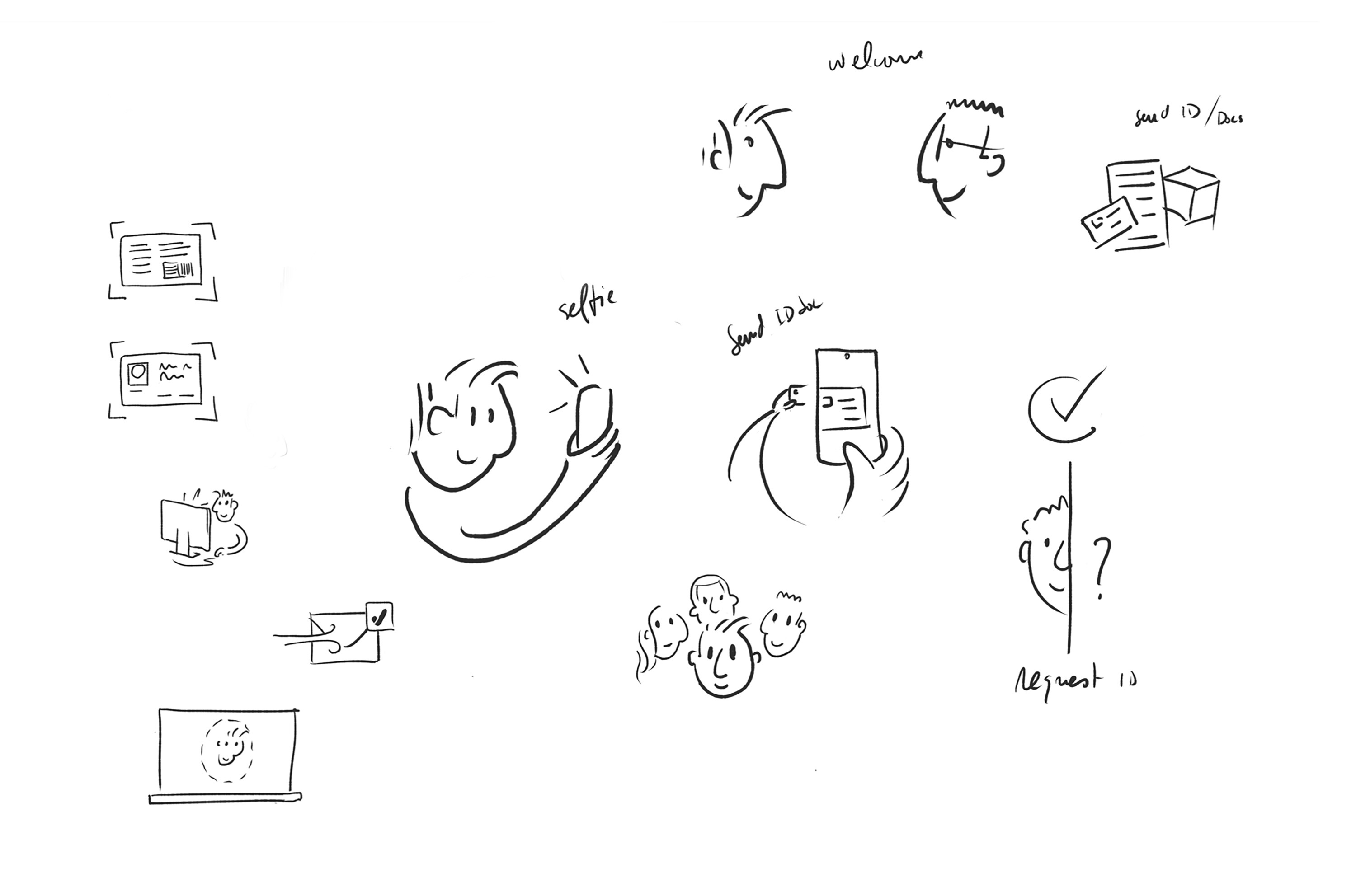 Illustration concept sketches—exploring character style and iconography