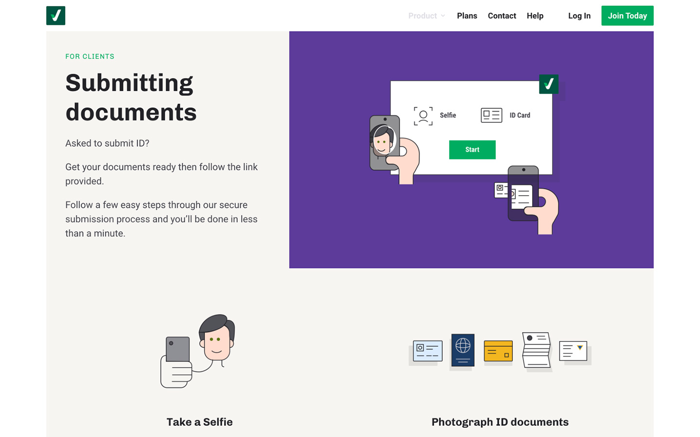 For Clients — submitting documents with selfie and ID card photography
